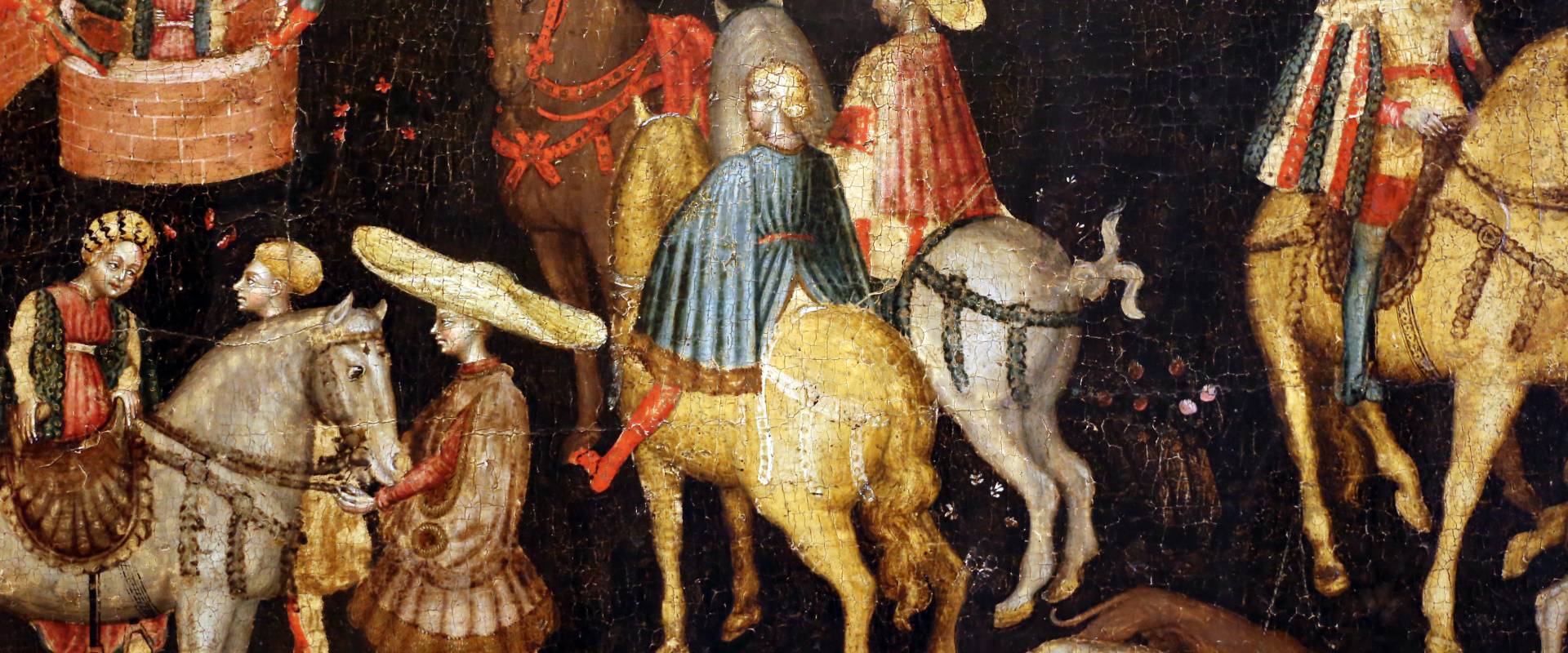 Secondo maestro di carpi, leggenda di san giovanni boccadoro (crisostomo), 1430 ca. 04 cavalieri foto di Sailko